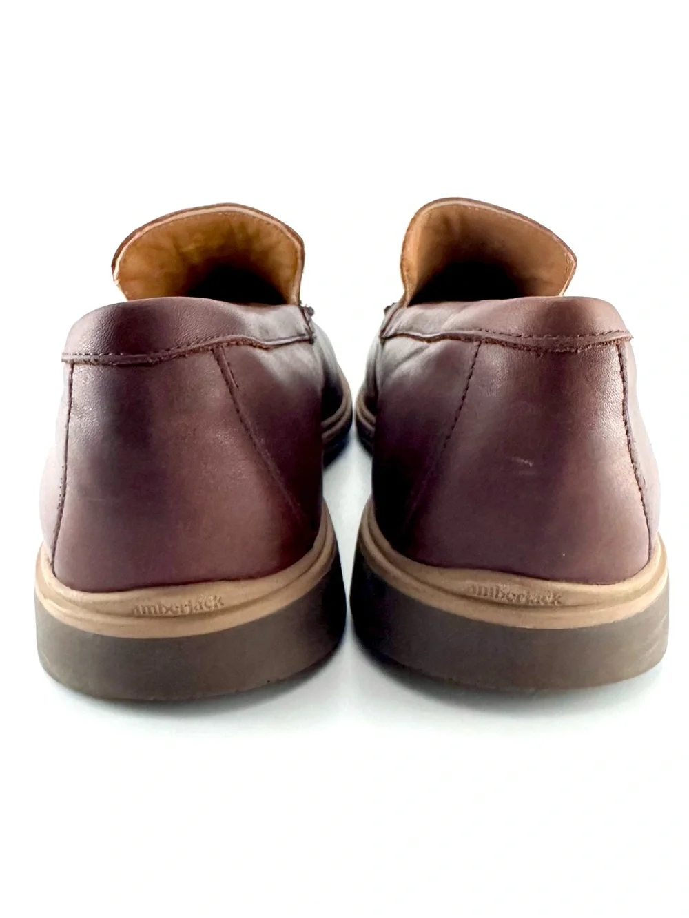 Amberjack The Loafer Chestnut Brown Leather Slip On Dress Shoes Men Size 10.5M